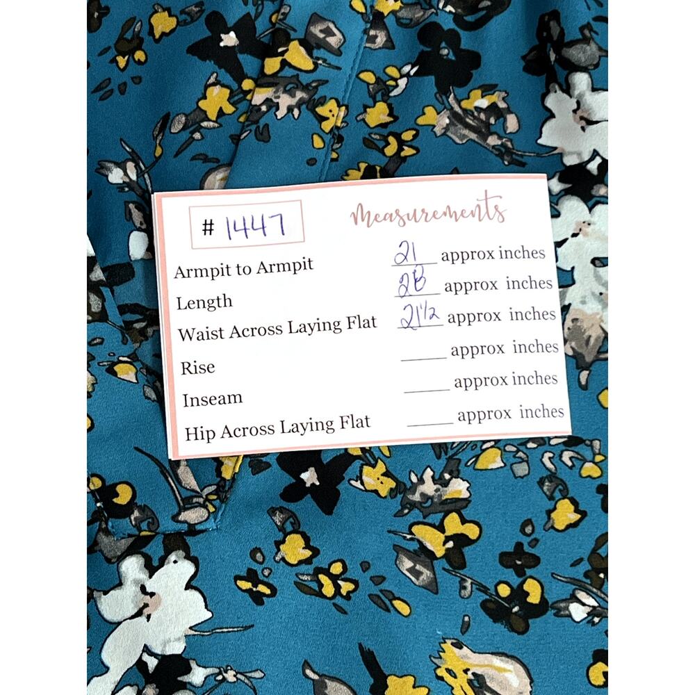 Floral Teal Women's Top - Picture 8 of 8